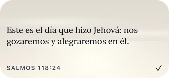 El widget mediano de Plain Scripture: «Este es el día que hizo Jehová: nos gozaremos y alegraremos en él.» Salmos 118:24
