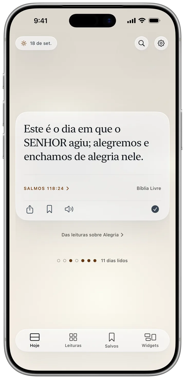 A tela Hoje com Salmos 118:24 na Bíblia Livre